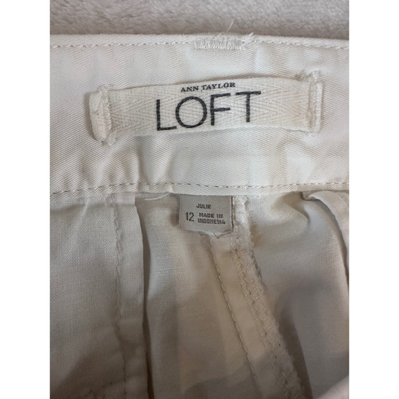 Preppy Loft Julie White Cropped Chino Pants Womens Size 12 Stretch Cotton - Picture 6 of 6